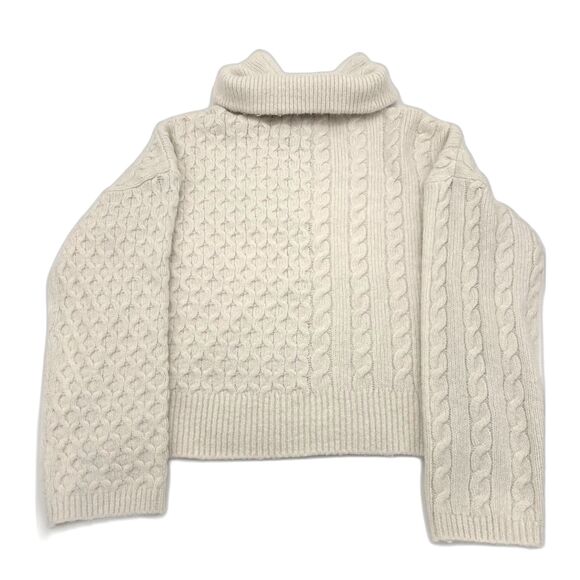 Abercrombie & Fitch Cream Cable-Knit Quarter-Zip Sweater, Size XS - Picture 5 of 7